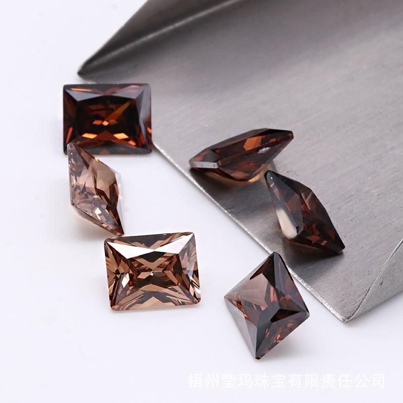 长方形咖啡锆石