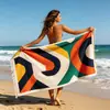 Toallas de Playa Transfronterizas Europeas y Americanas, Microfibra de Secado Rápido Absorbente de Agua Estampada de Natación Piña Cuadrícula Toalla de Playa, Poliéster Nylon