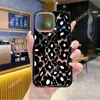 Funda de Teléfono con Flores de Moda Estilo Europeo y Americano para Apple 18Pro Cubierta Protectora Acrílica Ip17 con Soporte Magnético para Tarjetas 14