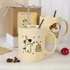Conjunto Criativo de Canecas para Cachorro Celebridade da Internet LOGO Estilo ins Cerâmica Caneca Presente de Casal para Feriado Caneca de Café Atacado