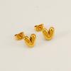 Moda Europea y Americana Sencillos y Elegantes Pendientes de Acero de Titanio Acero Inoxidable Chapado en Oro de 18K Pendientes Mini de Letras de Burbuja para Mujer