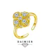 Nuevo Anillo Bucherer Chapado en Oro con Circonita para Mujer, Lujo Ligero, Sensación de Alta Gama, Anillo para Dedo, Estilo Europeo y Americano Transfronterizo, Anillo Abierto