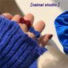 Anel Azul Klein ~ Anel Aberto com Laço de Pelúcia Menina Doce Ins Moda Doce Anel de Dedo de Comida Tendência