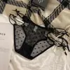 Ropa Interior Femenina de Encaje Sexy Estilo Francés de Verano de Cintura Baja Puro Deseo Diseño Hueco Entrepierna Cómoda de Algodón Ropa Interior Antibacteriana para Mujer
