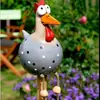 Adornos de Pollo de Ojos Grandes y Piernas Largas de Resina Transfronterizos con Vibras de Primavera para Decoración de Jardín y Patio al por Mayor