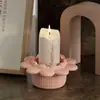 Taza de Velas de Aromaterapia Hecha a Mano con Yeso y Cemento Bote de Almacenamiento de Yeso Molde de Silicona Espejo de Loto Adornos Creativos