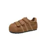 Zapatos de Entrenamiento Retro Alemanes Marrones para Mujer Aumento Invisible de Altura 3cm Velcro Suela Suave Pies No Cansados Zapatos Deportivos Casuales Estilo Primavera y Otoño