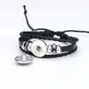 Pulseras Luminosas de Doce Constelaciones para Pareja Pulseras de Imitación de Piel de Vaca Negra para Hombres y Mujeres Pulseras Tejidas Punk Retro Accesorios para Estudiantes