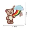 Patches bordados de animais fofos com tema de cura arco-íris: urso, baleia, pinguim, coelho, patches de desenho animado termocolantes para roupas infantis