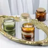 Frasco de Velas Retro Marrón de 200 ml con Tapa, Taza de Vela Perfumada Hecha a Mano, Taza Vacía para DIY, Botella de Corcho para Hotel Oficina