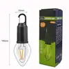 Luz Recargable Solar Luz Cálida Iluminación Exterior Larga Duración de Batería Bombilla de Luz con Gancho Ambiente de Camping Luz para Tienda