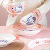 Hola Kitty Cuenco de Cerámica Plato Color Bajo Cubierta Vajilla traje Hogar Cocina Lindo Parchal Cuenco para Comer Perro para Niños
