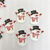 Botones de Madera de Muñeco de Nieve Navideño Más Vendidos Transfronterizos, Piezas de Madera Decorativas Navideñas, Botones Navideños Pintados, 50 Piezas por Paquete