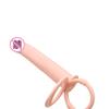 Plug anal posterior con anillo de doble punta, retardante, anillo de bloqueo duradero, bala vibratoria de silicona, simulación de pene de doble punta.