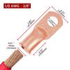 Conector de terminal de anillo tubular para cable de batería de alta resistencia de cobre de 1/0 AWG y 3/8 pulgadas con tubo termorretráctil