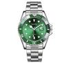 Calendario Lupa Moda Tendencia Reloj para Hombre Correa de Acero Reloj Luminoso Fantasma Verde Reloj para Hombre