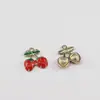 Pingentes Pequenos de Frutas 3D Morango, Cereja, Maçã com Gotejamento de Óleo Transfronteiriço Acessórios para Colar, Pulseira, Celular