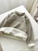 Bekeifei Roupa Térmica Infantil Forrada com Fleece Novo Estilo para Crianças Média e Mais Velhas Gola Alta Quente Outono e Inverno Top para Bebê para Meninos e Meninas Manga Longa