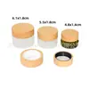 Botella de Vidrio 10G-100G con Tapa de Bambú, Material de Empaque para Cuidado de la Piel de Madera, Tarro para Crema con Tapa de Rosca de Madera Maciza, Tapa con Veta de Madera, Tapa de Bambú