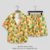 Camisa Tendência Praia Masculina Ins Verão Solto Manga Curta Roupa Conjunto Tendência e Bonita Praia Floral Roupas de Casal