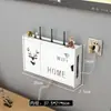 Caja de Almacenamiento para Router sin Taladro Caja de Hub Inalámbrico Wifi Caja de Módem Regleta Organizador de Cables Estante para Decodificador