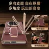 Funda protectora adecuada para el teléfono Honor MagicV6 con soporte de correa de muñeca giratoria, funda de cuero genuino con ventana de visualización inteligente para hombre MagicV6