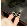 B5 Huidong Yixinda Zapatos Planos de Terciopelo Francés Boca Baja Punta Cuadrada Hebilla Cuadrada Zapatos Planos con Diamantes Brillantes Zapatos de Boda Talla Grande para Mujer Zapatos de Mujer