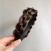 Nova faixa de cabelo trançada espinha de peixe sanduíche para mulheres, trançada à mão, faixa de cabeça de cabelo trançado, alta elasticidade com dentes antiderrapantes, atacado