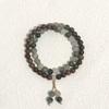 Pulseira Popular Atacado "Jifeng Langyue" Novo Estilo Chinês Grama de Água Concha Preta Lua Crescente Pulseira Concha Borboleta Preta Círculo Duplo Presente
