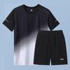 Ropa deportiva de secado rápido para hombre, de seda helada, para otoño e invierno, de manga corta, para correr por la mañana, con plumas, para entrenamiento de baloncesto