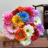 Envío Directo de Fábrica de Flores Artificiales Premium Transfronterizas, Ramo de Crisantemos de Seis Cabezas para Jardín, Mesa, Boda, Decoración de Hotel