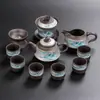 Diseño de Paisaje en Arcilla Morada Creativo Juego de Té Kung Fu con Gaiwan, Regalo de Oficina de Alta Gama para Reuniones Anuales de Empresa y Eventos de Apertura