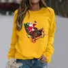Estación Independiente de Amazon Tops para Mujer Serie Navideña Papá Noel Casual Manga Larga Holgada Cuello Redondo Sudadera