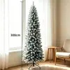 Árbol de Navidad artificial verde de PVC con luces, estilo delgado tipo pluma, decoración navideña al por mayor