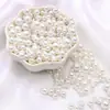 3-8mm ABS Furo Reto Pérolas de Imitação Redondas Contas Artesanais DIY Pulseira Colar Materiais para Miçangas Acessórios de Vestuário