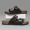 Nuevos Zapatos de Verano 2025 Boken Zapatos Transfronterizos Talla Grande Suela Gruesa Ropa de Exterior Doble Hebilla Zapatillas de Dos Tiras con Suela de Corcho para Mujer