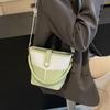 Nova Bolsa Balde Costura Contraste Colorido Feminina Verão 2025 Simples Tendência Moda Ombro Mão Transversal