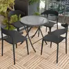 Mesas y Sillas de Exterior para Patio, Ocio al Aire Libre, Terraza Abierta, Sillas Engrosadas, Mesa de Comedor, Mesa de Café para Balcón, Mesa Redonda, Impermeable