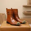 Botas Chelsea de Invierno para Hombre con Puntera de Acero de Venta Caliente Transfronteriza de Amazon, Botas Martin de Moda, Botas de Caña Alta Tendencia - 25806