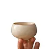 Taza Ru Kiln Luo Han Beige, Taza Individual Personal para Cata de Té, Taza de Té Cerámica para el Hogar, Juego de Té Kung Fu, Tazón de Té Individual