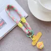 Cordón para Teléfono Dopamina Antiperdida Grueso Duradero Correa de Muñeca Tejida a Mano Funda de Teléfono Accesorio Colgante de Fruta Europea