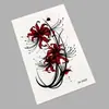 Pegatinas de tatuaje temporales para brazo de flores estilo oscuro en blanco y negro con diseños de mariposa, lobo, tigre, calavera y rosa, impermeables, de larga duración, pegatinas de tatuaje desechables