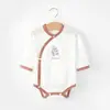 Traje de Monje Triangular Transpirable de Algodón Puro de Manga Larga Abierto de Verano Harper Neonato para Niños y Niñas