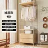 Cabideiro de madeira, cabideiro de chão para quarto, combinação de closet, guarda-roupa aberto montado