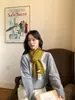 Elegante y suave bufanda 100% lana para mujer, estilo coreano, nuevo color liso, cálido calentador de cuello tejido para invierno, adecuado para estudiantes