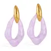 Joyería Moda Transfronteriza Europea y Americana Pendientes de Acero Inoxidable para Mujer Estilo Vacaciones de Verano Pendientes de Acero de Titanio Dopamina