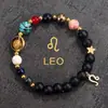 Pulsera de ocho planetas doce constelaciones Pulsera explosiva transfronteriza de Amazon Pulsera de piedra natural del universo Venta al por mayor de fábrica