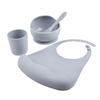 Babero de silicona para bebé, bolsa de comida impermeable, babero de aprendizaje estéreo, toalla resbaladiza para niños