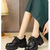 Zapatos Pequeños de Cuero Estilo Británico con Suela Gruesa para Mujer, Nuevo Modelo Primavera y Otoño 2026, Zapatos de Trabajo, Mocasines Negros, Zapatos de Moda