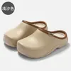 Medias zapatillas cerradas de suela gruesa con forro de felpa, cálidas, impermeables, antideslizantes, para uso en exteriores, fáciles de poner, otoño/invierno, hogar, pantuflas de algodón al por mayor